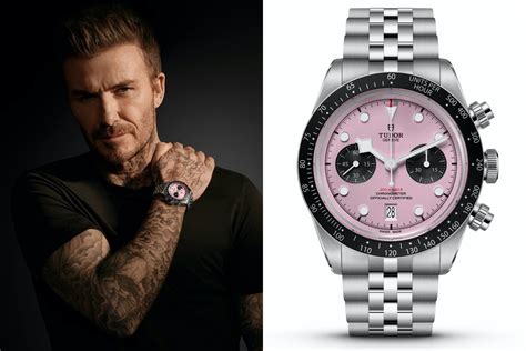 david beckham tudor|tudor black bay chrono pink.